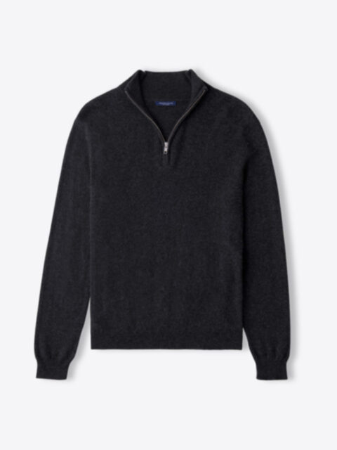 Suggested Item: Charcoal Cashmere Half-Zip Sweater