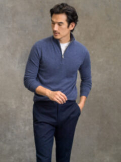 Slate Cashmere Half-Zip Sweater Product Thumbnail 2
