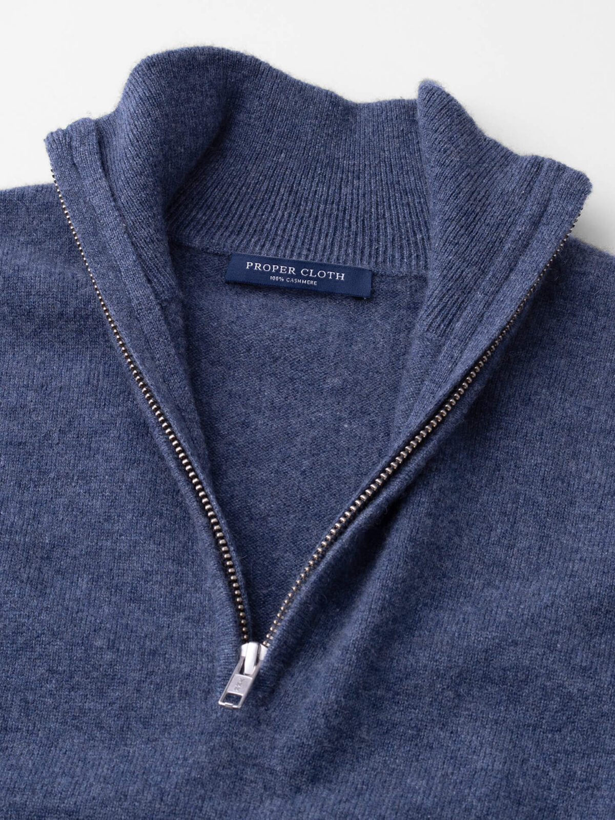 Slate Cashmere Half-Zip Sweater