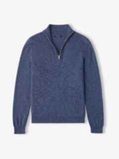 Slate Cashmere Half-Zip Sweater Product Thumbnail 1