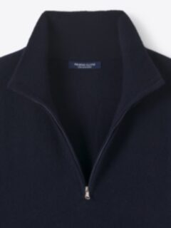 Navy Cashmere Half-Zip Sweater Product Thumbnail 5