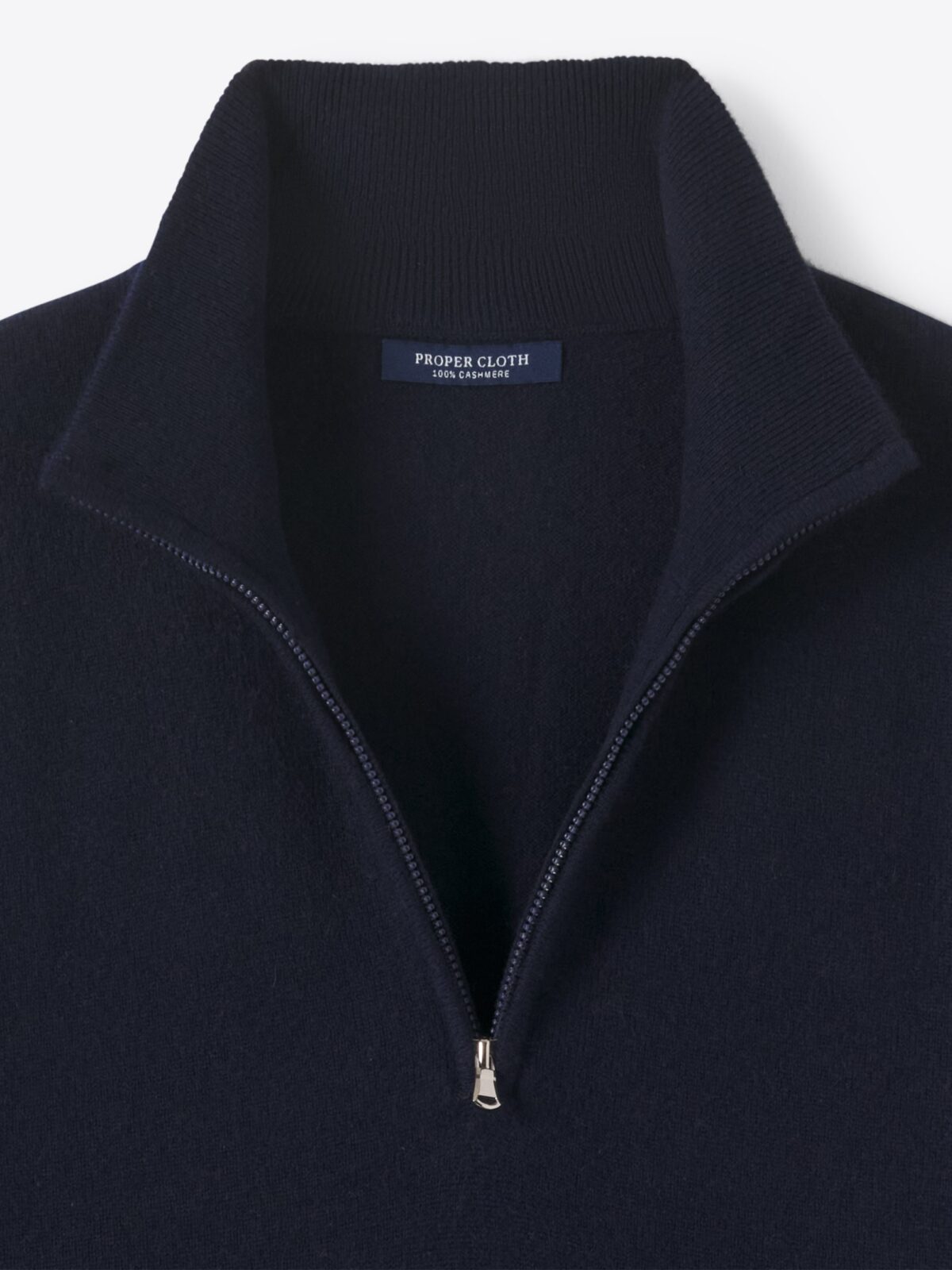 Navy Cashmere Half-Zip Sweater