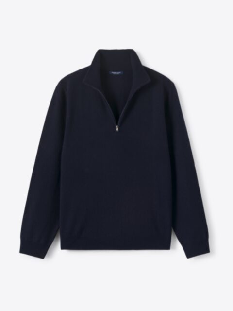 Suggested Item: Navy Scottish Cashmere Half-Zip Sweater