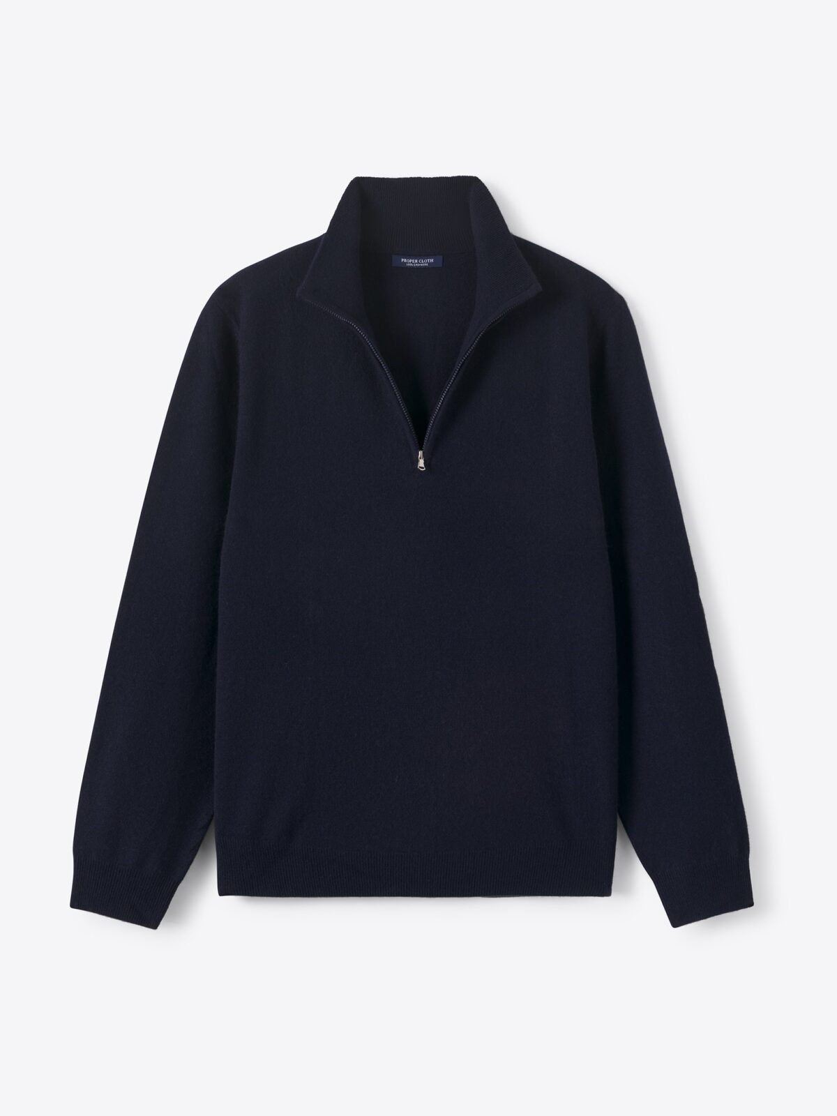 Navy Cashmere Half-Zip Sweater