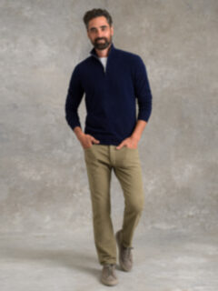 Navy Cashmere Half-Zip Sweater Product Thumbnail 2