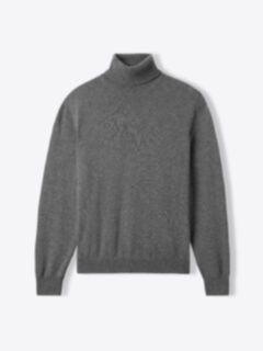 Grey Cashmere Turtleneck Sweater Product Thumbnail 3