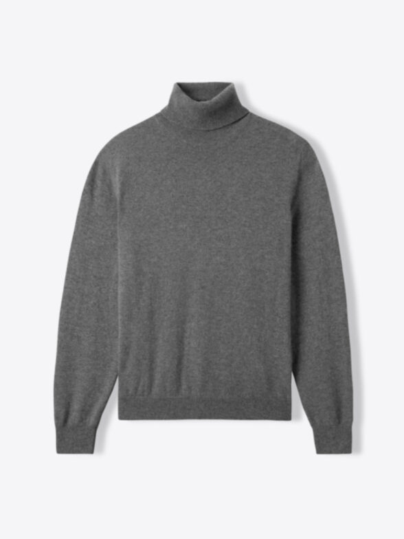 Grey Cashmere Turtleneck Sweater by Proper Cloth