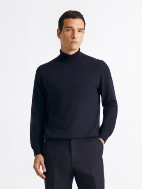 Suggested Item: Navy Scottish Cashmere Turtleneck Sweater