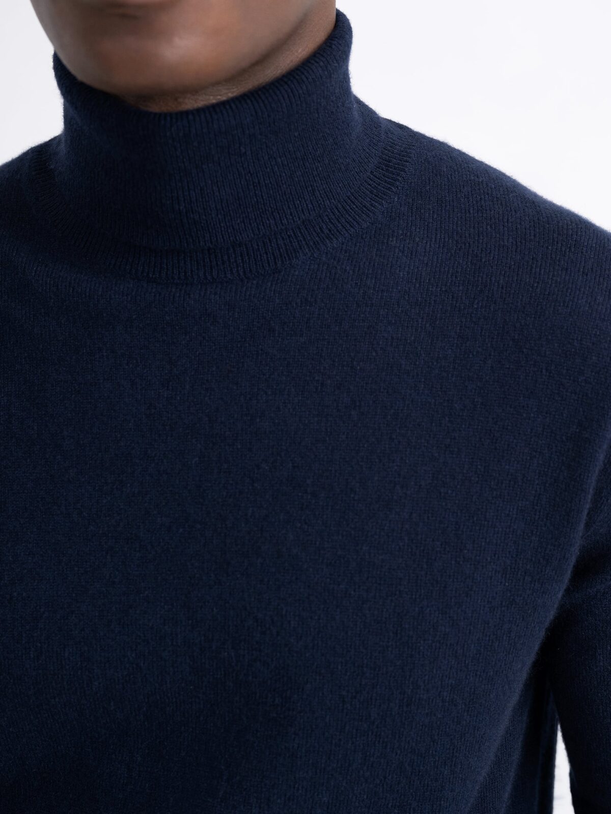 Navy Cashmere Turtleneck Sweater by Proper Cloth