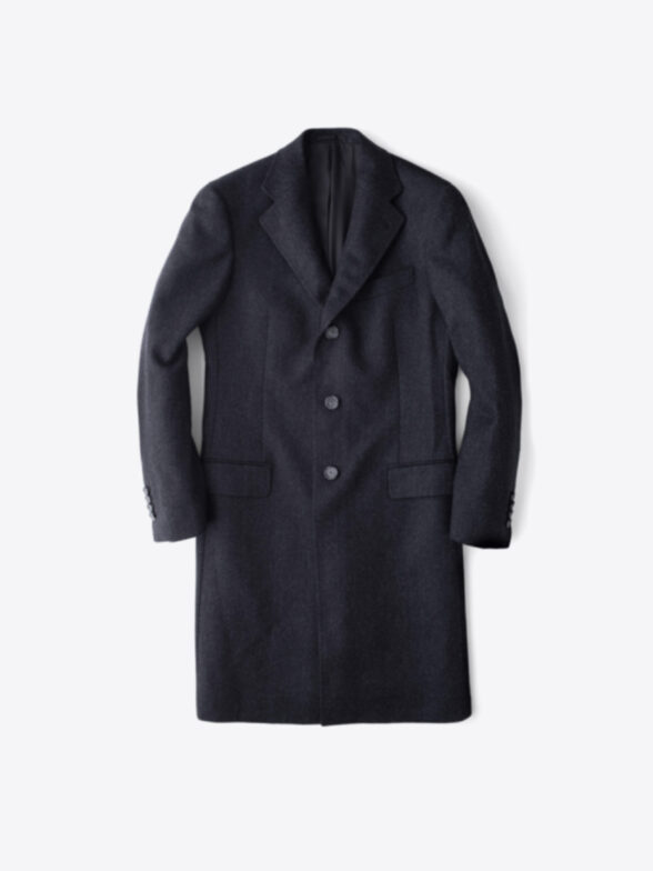 Bleecker Charcoal Herringbone Wool and Cashmere Coat by