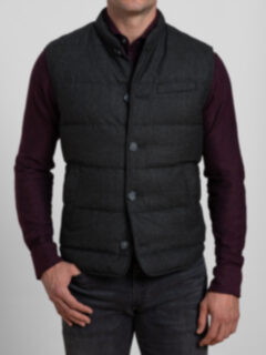Cortina Charcoal Flannel Button Vest Product Thumbnail 5