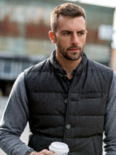 Cortina Charcoal Flannel Button Vest Product Thumbnail 8