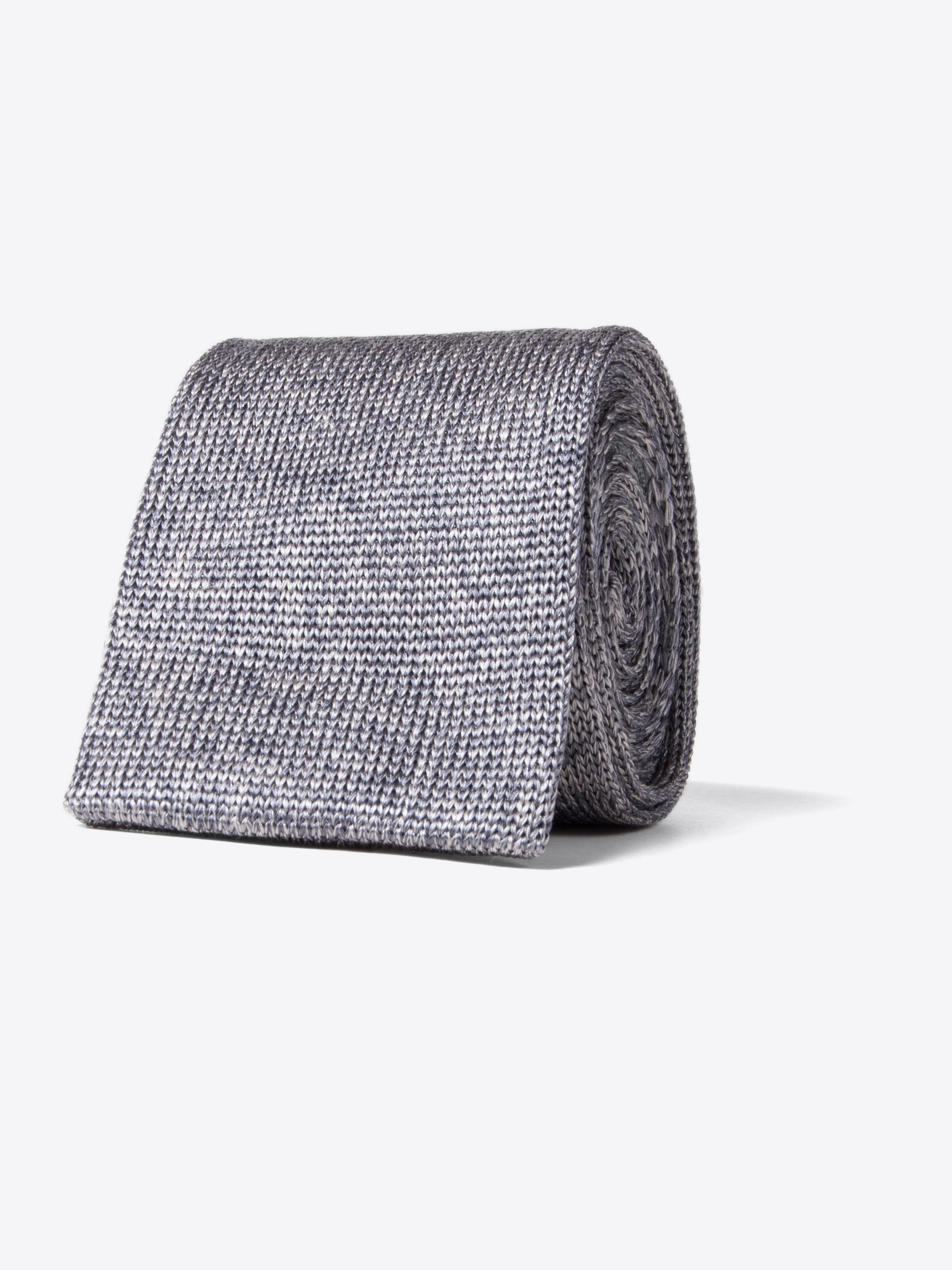 Zoom Image of Amalfi Grey Silk Knit Tie