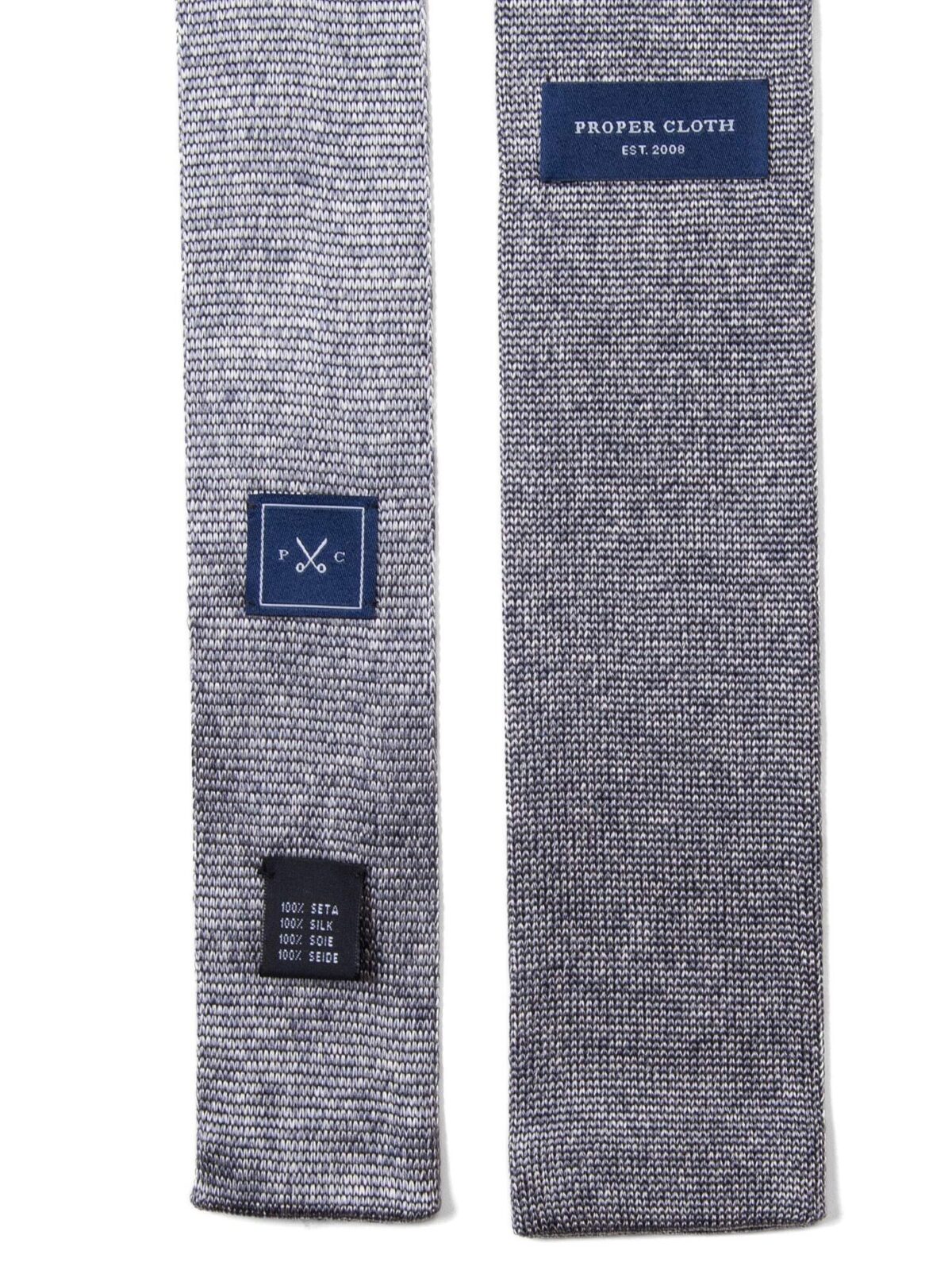 Amalfi Grey Silk Knit Tie
