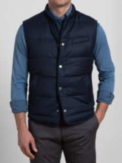 Cortina II Dark Slate Blue Flannel Snap Vest Product Thumbnail 5