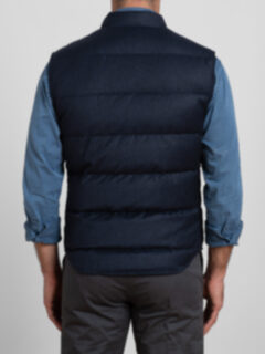 Cortina II Dark Slate Blue Flannel Snap Vest Product Thumbnail 7