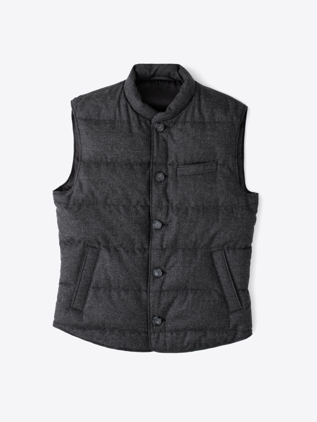 Cortina II Grey Glen Plaid Button Vest