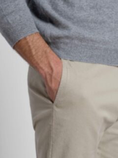 Bowery Beige Stretch Cotton Chino Product Thumbnail 3
