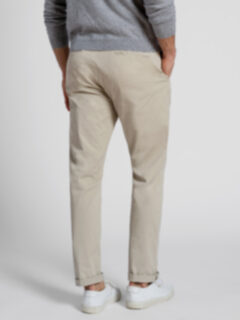 Bowery Beige Stretch Cotton Chino Product Thumbnail 4