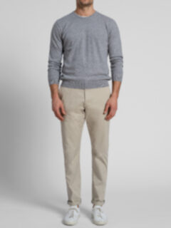 Bowery Beige Stretch Cotton Chino Product Thumbnail 2