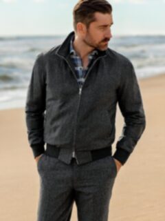 Lucca Grey Wool and Cashmere Flannel Jacket Product Thumbnail 5