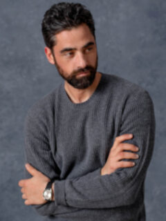 Grey Ribbed Wool and Cashmere Sweater Product Thumbnail 2