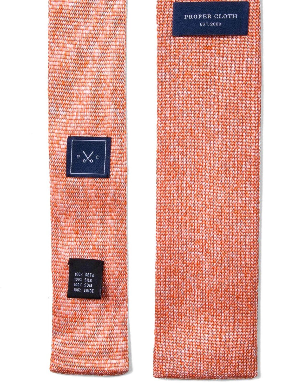 Amalfi Orange Silk Knit Tie