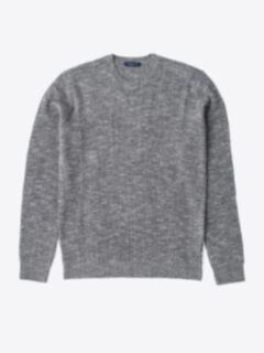 Shop Grey Melange Ribbed Wool and Cashmere Sweater