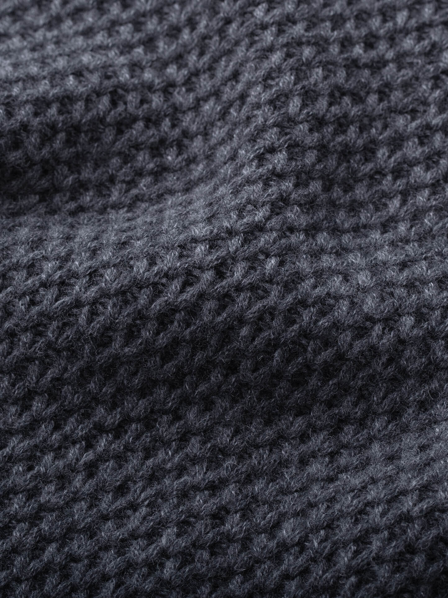 Grey Wool and Cashmere Basket Stitch Sweater by Proper Cloth