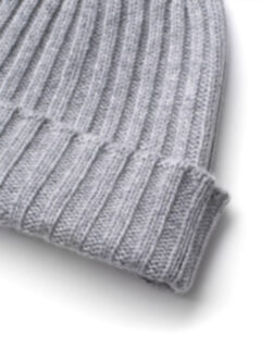 Light Grey Melange Cashmere Beanie Product Thumbnail 2