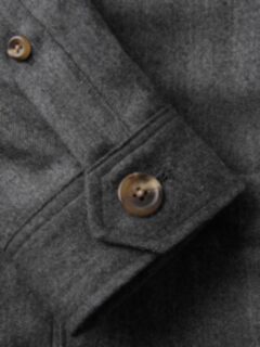 Charcoal Herringbone Wool Shirt Jacket Product Thumbnail 8
