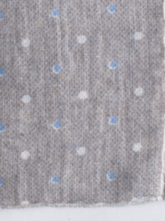Light Grey Paisley Linen Cotton Pocket Square Product Thumbnail 3