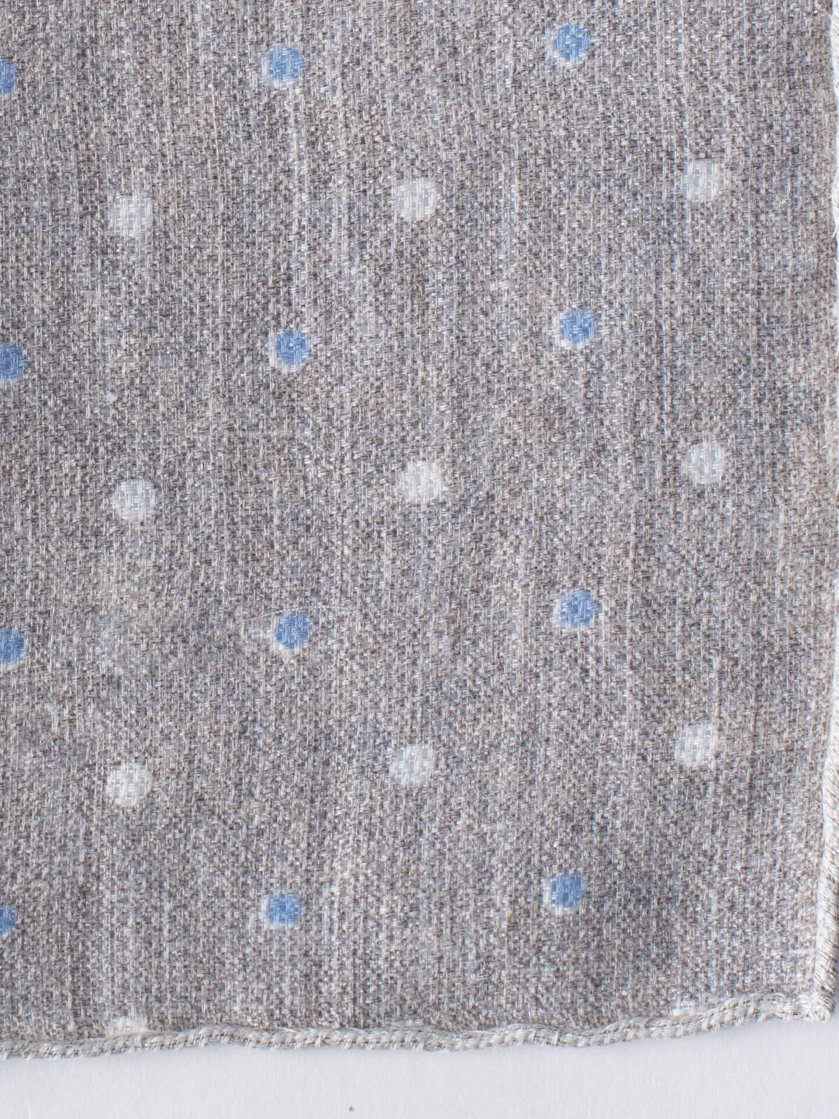 Light Grey Paisley Linen Cotton Pocket Square