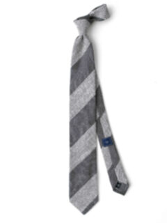 Grey Tonal Striped Shantung Grenadine Tie Product Thumbnail 2