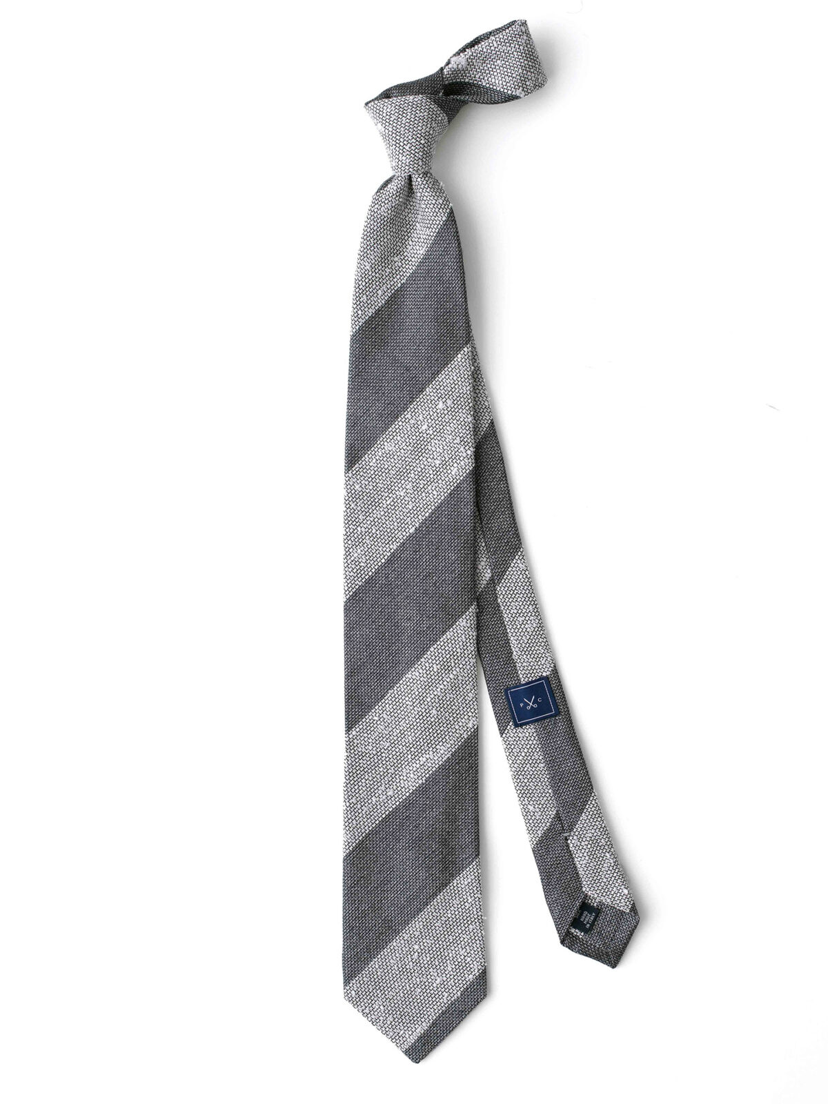 Grey Tonal Striped Shantung Grenadine Tie