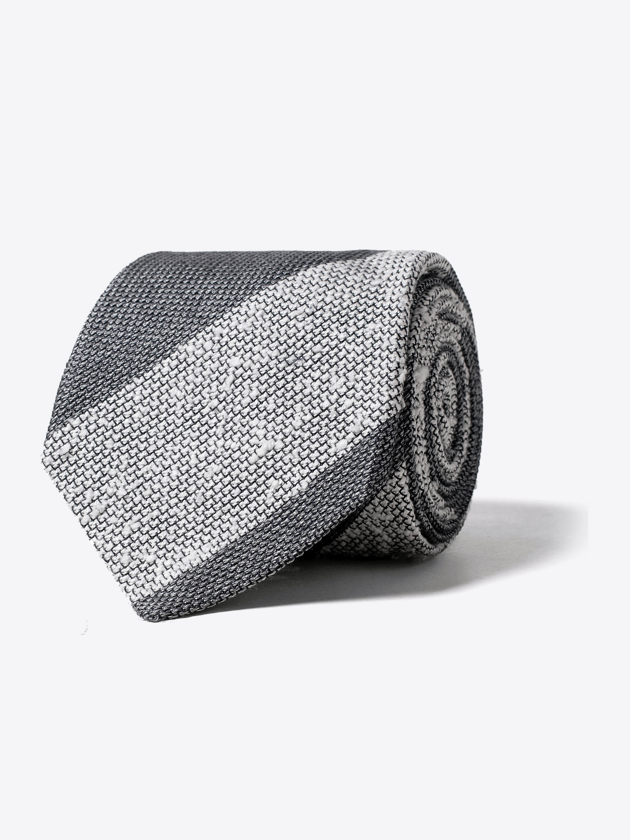 Zoom Image of Grey Tonal Striped Shantung Grenadine Tie