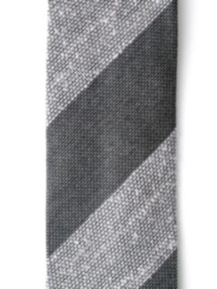 Grey Tonal Striped Shantung Grenadine Tie Product Thumbnail 3