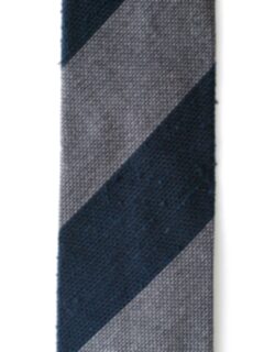 Navy and Grey Striped Shantung Grenadine Tie Product Thumbnail 3