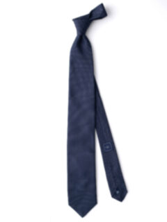 Navy and White Pindot Textured Silk Tie Product Thumbnail 2