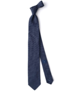 Navy Small Square Print Textured Silk Tie Product Thumbnail 2
