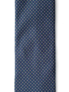 Navy and Yellow Small Foulard Silk Tie Product Thumbnail 3