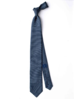 Navy and Yellow Small Foulard Silk Tie Product Thumbnail 2