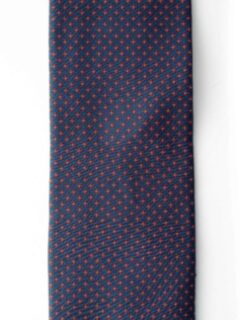 Navy and Red Small Foulard Silk Tie Product Thumbnail 3