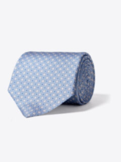 Light Blue Small Floral Print Tie Product Thumbnail 1