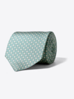 Light Green Small Floral Print Tie Product Thumbnail 1