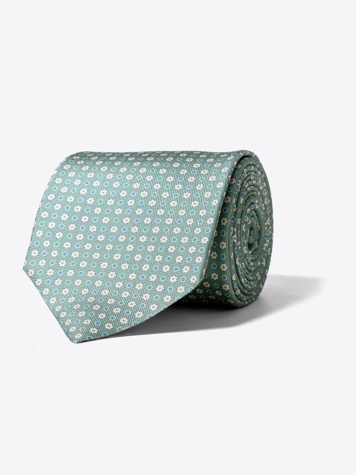 Light Green Small Floral Print Tie