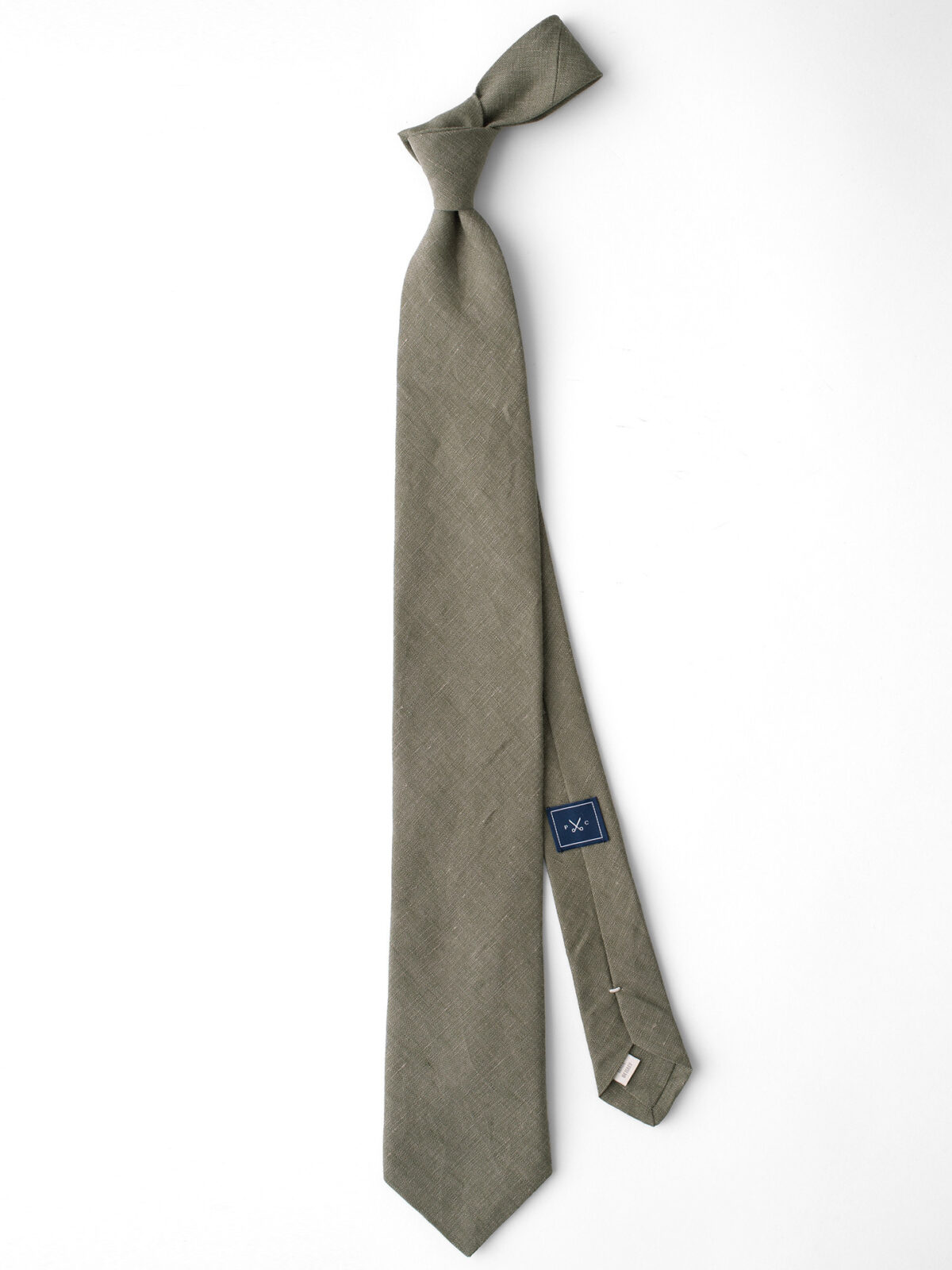 Fatigue Green Solid Linen Tie