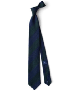 Navy and Green Shantung Stripe Tie Product Thumbnail 2