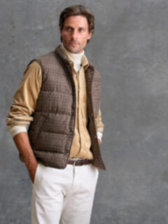 Cortina Mocha Plaid Wool Snap Vest Product Thumbnail 3