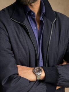 Lucca Navy Merino Windbreaker Product Thumbnail 3